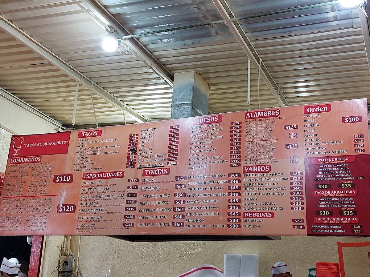 Tacos El Chaparrito Menu - Image 1